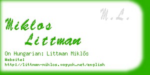 miklos littman business card